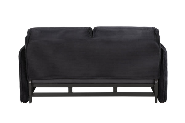 English Elm 3 In 1 Sleeper Sofa Couch Bed - Modern Black Fabric, Adjustable Comfort For Small Spaces & Guests W1420P225085