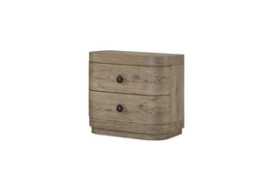 English Elm Large English Knotty Oak 2-Drawer Nightstand with USB, Felt & Cedar-Lined Drawers, Self-Closing Smoothness B2699P409527