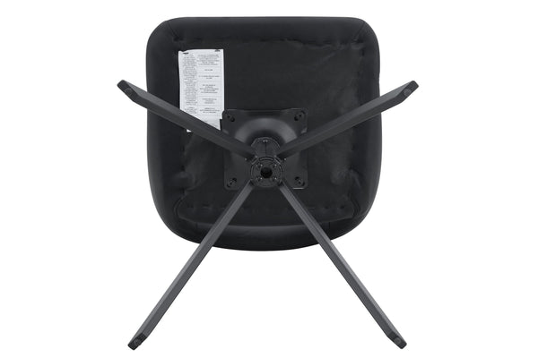 English Elm Dining Chairs Set Of 4 - Modern Swivel Design, Comfortable Pu Leather, Durable Metal Frame, Black W3493P347176