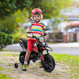 English Elm Qaba Kids Electric Dirt Bike 6v Battery Powered Ride on with Training Wheels Ages 3 to 8 Red W2225P249805