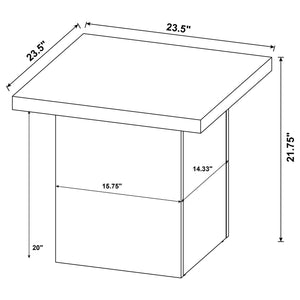 English Elm Exeter Modern Black Square End Table with Tall Boxy Profile, Engineered Wood, Minimalist Geometric Design B062P375428