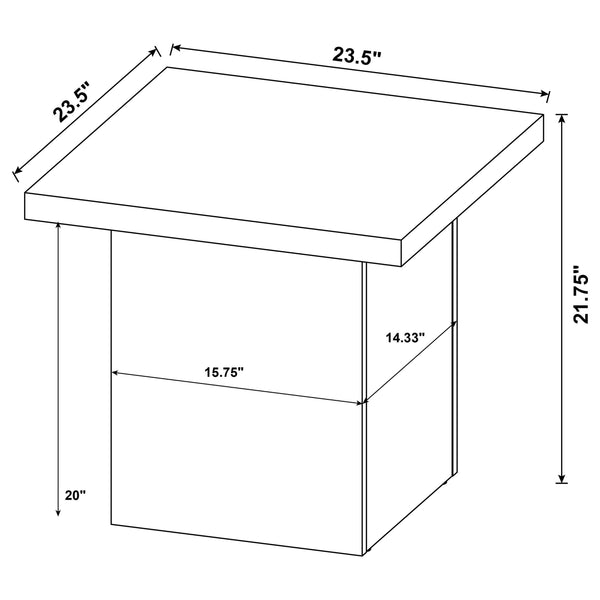 English Elm Exeter Modern Black Square End Table with Tall Boxy Profile, Engineered Wood, Minimalist Geometric Design B062P375428