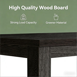 English Elm Mid-sized Square Dining Table Cracked Oak Rustic Brown Finish Seats Four Compact T3971P450363