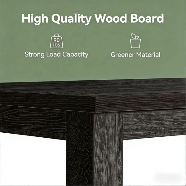 English Elm Mid-sized Square Dining Table Cracked Oak Rustic Brown Finish Seats Four Compact T3971P450363