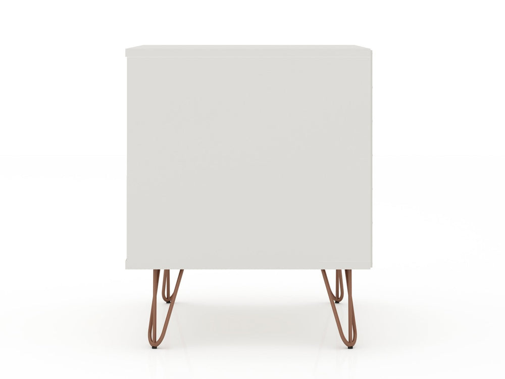 English Elm Rockefeller 20" Nightstand In Off White – Modern Farmhouse Charm With Metal Legs & Storage Solutions B365P398173-GIGA