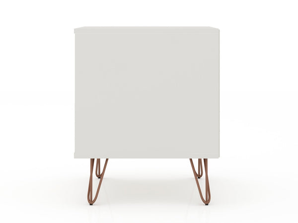 English Elm Rockefeller 20" Nightstand In Off White – Modern Farmhouse Charm With Metal Legs & Storage Solutions B365P398173-GIGA