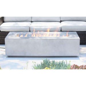 English Elm Concrete Cream White Propane Outdoor Fire Pit Table with Adjustable Flame, Lava Rocks, Durable Finish B120P225131
