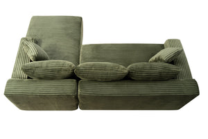 English Elm 94.5" Jumbo Corduroy L-shaped Cloud Sectional Deep Seat Lounge Sofa for Living Room W5515P479911