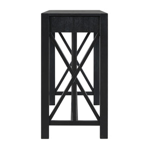 English Elm U_Style 60'' Acacia Veneer Console Table - Stylish X-Base With 4 Drawers & Open Shelf For Versatile Storage N711P289747B-GIGA