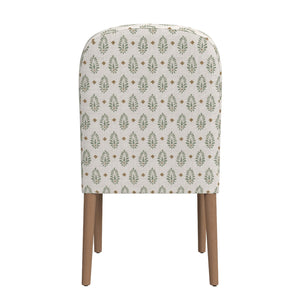 English Elm Aruk Upholstered Dining Chair Set Curved Back Tapered Wood Legs Transitional Style B056P417002