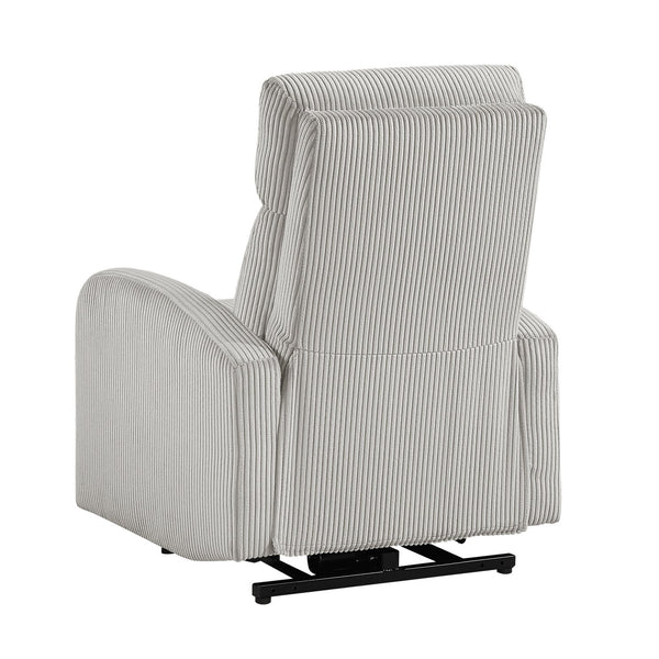English Elm Contemporary Power Lift Chair Recliner with Plush Corduroy, Foam-Over-Coil Support & Side Pocket Light Gray 31 L x 29 W x 24 H B011P395832