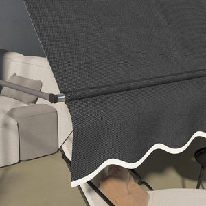 English Elm Outsunny Manual Retractable Awning – 118" Freestanding Patio Shade With Uv-Resistant Canopy & Support W2225P200705-GIGA