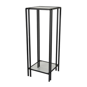 English Elm Buckley Black Metal Plant Stand with Mirrored Shelves for Glam Living Room Decor B056P416941