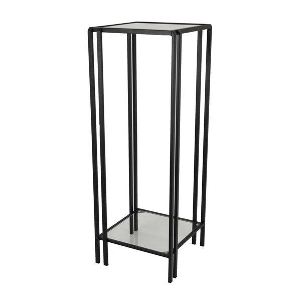 English Elm Buckley Black Metal Plant Stand with Mirrored Shelves for Glam Living Room Decor B056P416941