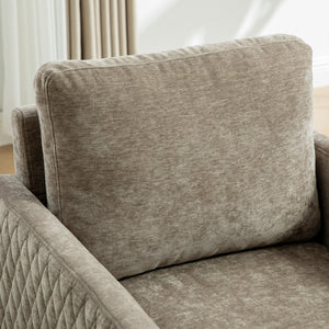 English Elm 29.5''w Chenille Swivel Club Chair with Hidden Storage Tufted Square Seat for Reading Nooks Taupe W3118P419158