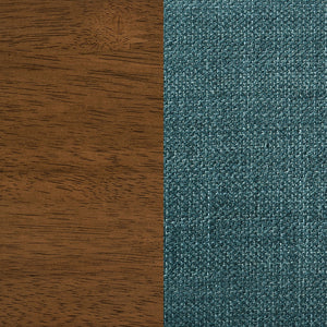 English Elm Conifer Teal Fabric Upholstered Dining Side Chairs with Rubberwood Legs Set of 2 B062P440997