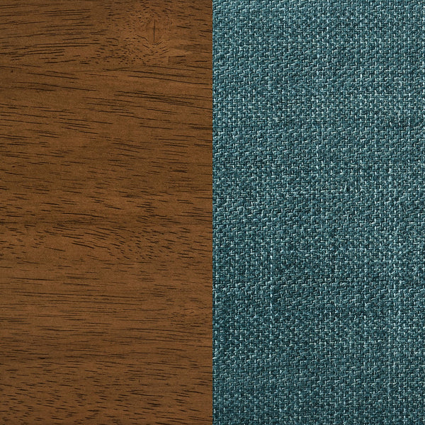 English Elm Conifer Teal Fabric Upholstered Dining Side Chairs with Rubberwood Legs Set of 2 B062P440997