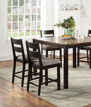 English Elm Dining Chairs Set of 2 Espresso Frame with Light Gray Padded Fabric Seats Ladder Back Transitional Dining B011P291549