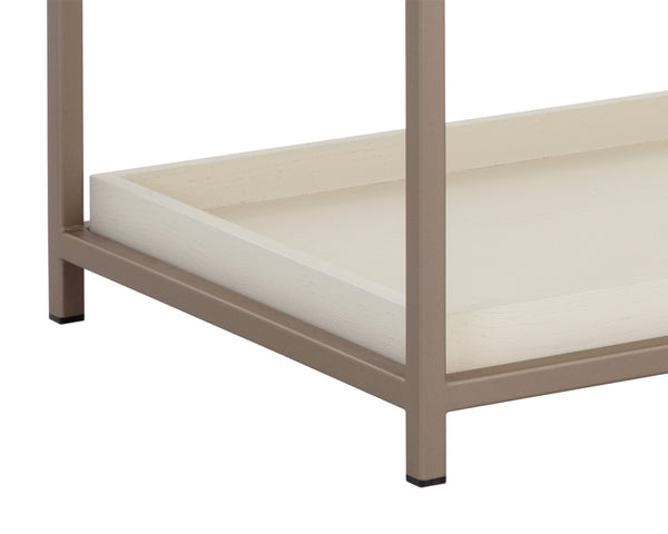 Sunpan Rebel Nightstand - Modern Oak Wood Design with Soft Closing Drawer and Elegant Gold Hardware Accents Large - 38W x 20D x 27.25H