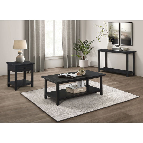English Elm Castleton Rustic Pine End Table with Drawer and Open Shelf for Farmhouse Living B062P451650