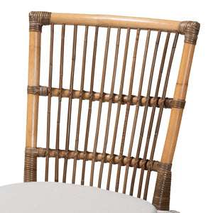 English Elm Modern Rattan Dining Chair Foam Cushioned Seat Bohemian Coastal Open Weave Frame B2750P467638