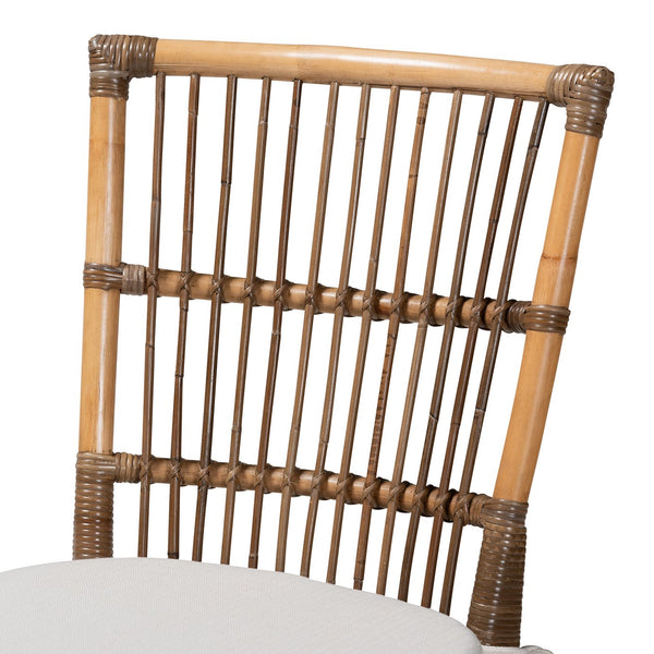 English Elm Modern Rattan Dining Chair Foam Cushioned Seat Bohemian Coastal Open Weave Frame B2750P467638