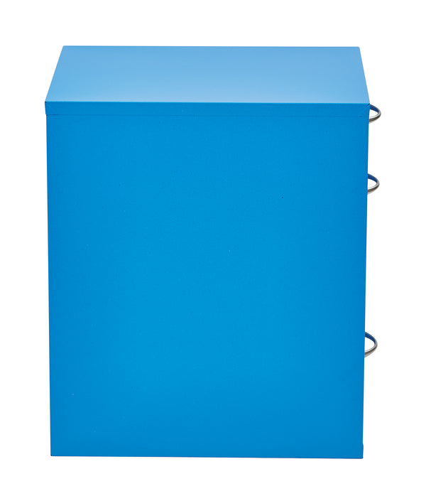 OSP Home Furnishings 22" Pencil, Box, File Cabinet Blue