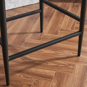 English Elm Modern Upholstered Bar Stools with Boucle Fabric and Armrests, Sturdy Metal Frame, Ergonomic Comfort White W1901P264274