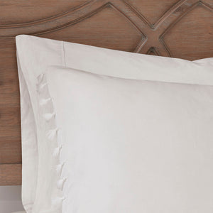 JLA Home Madison Park - Cotton Madison Park Tassel Duvet Cover Set in Ivory — 100% Percale Breathable, Button Closures, Machine Washable MP12-5862