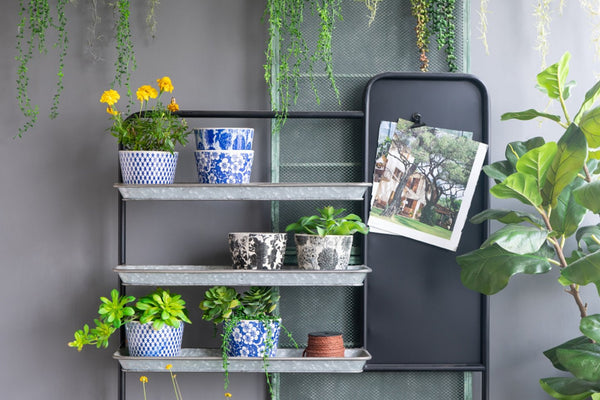 English Elm 36x18.5x70" Industrial Iron Tiered Shelf with Magnetic Board for Kitchen or Patio W2078P499968