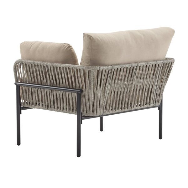 English Elm Christopher Knight Home® - [Set Of 2] 36" Beige Iron Lounge Chairs With Plush Cushions & Rope Weave, Perfect For Indoor/Outdoor N767P237035G_2
