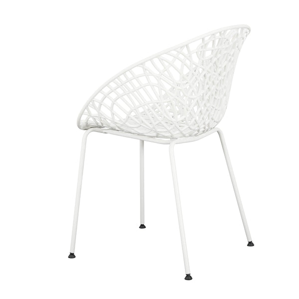 English Elm Christopher Knight Home® - Neiman Outdoor Dining Chair Set of 2 with Weather-Resistant Iron Frame and Perforated Diamond Design White N775P256374W