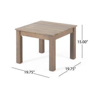 English Elm Christopher Knight Home® - TEMECULA Side Table Crafted from Durable Acacia Wood with Classic Slat Top, Stylish Outdoor Accent Piece Grey 66469.00GRY