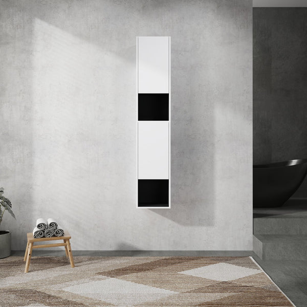 English Elm 12" Bathroom Side Cabinet - Wall-Mounted, Soft-Close Doors, Space-Saving Design For Modern Storage Solutions W999S00280
