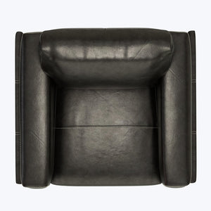 English Elm Wallace & Bay - Charcoal Transitional Leather Chair in Dark Gray Fabric — Stylish, Easy-Care Accent Seating 44"W x 34"D B361P384434
