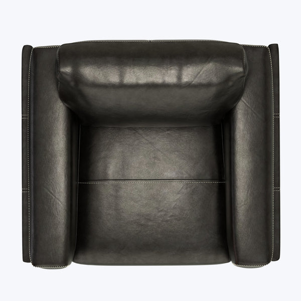 English Elm Wallace & Bay - Charcoal Transitional Leather Chair in Dark Gray Fabric — Stylish, Easy-Care Accent Seating 44"W x 34"D B361P384434