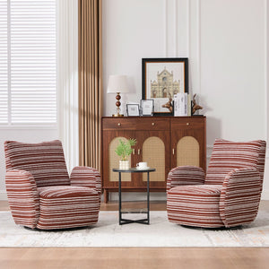 English Elm Modern Boucle 360° Swivel Leisure Chair with High‑Resilience Sponge, Supportive Curve, 550lb Capacity Red W395P355443