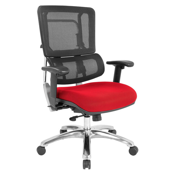 OSP Home Furnishings Vertical Mesh Back Ergonomic Manager Office Chair with Lumbar Support and Adjustable Arms Red 99662C-9