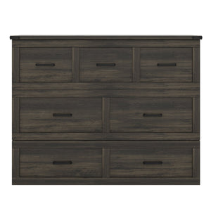 English Elm Murphy Full-Size Cabinet Bed with Built-In Charging Station, Storage Drawer & 700lb Capacity Comfort Gray 52.5 L x 26 W x 5.5 H N733S293995G
