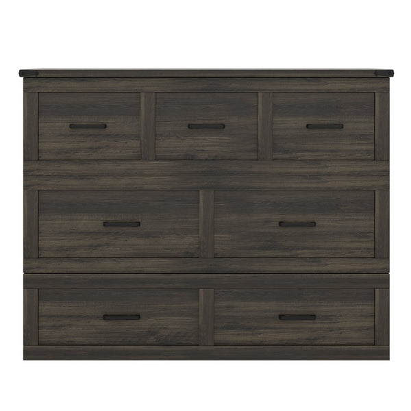 English Elm Murphy Full-Size Cabinet Bed with Built-In Charging Station, Storage Drawer & 700lb Capacity Comfort Gray 52.5 L x 26 W x 5.5 H N733S293995G
