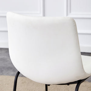 English Elm Set Of 4 Modern White Pu Leather Chairs – Stylish, Ergonomic, And Easy-Clean For Any Space! W3226P279062-GIGA