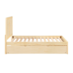 English Elm Contemporary Full Platform Bed Tall Headboard Natural Pine Wood Scandinavian Bedroom Frame B011S02456