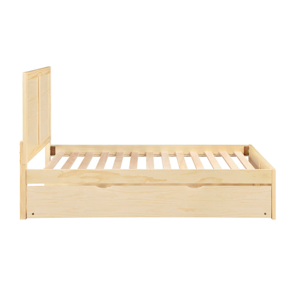 English Elm Contemporary Full Platform Bed Tall Headboard Natural Pine Wood Scandinavian Bedroom Frame B011S02456