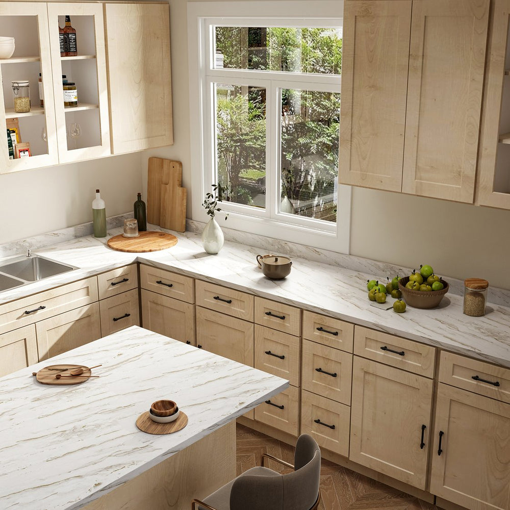 English Elm Laminate Countertop, Stylish Drama Marble Design For Diy Projects, Office Desks & Laundry Areas T3210P281252