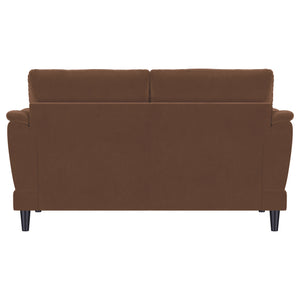 English Elm Dania Tufted Crescent Arm Loveseat Woven Upholstery Retro Mid-century Sitting Room B062P451739