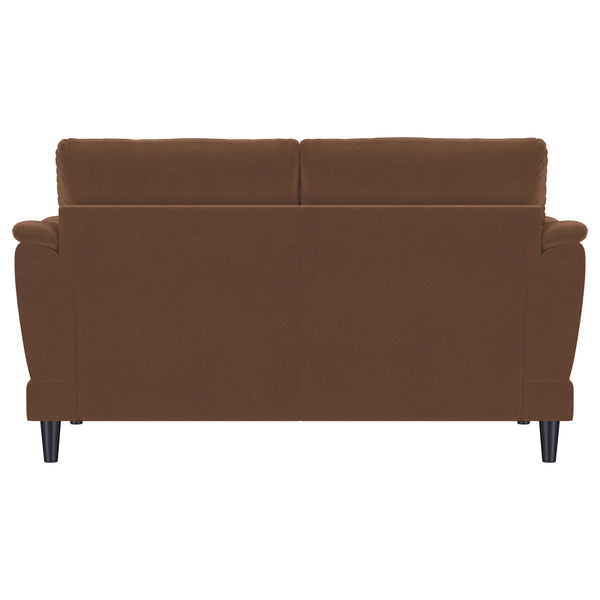 English Elm Dania Tufted Crescent Arm Loveseat Woven Upholstery Retro Mid-century Sitting Room B062P451739