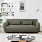 Ashcroft Furniture - Hughes Olive Green Leather Sofa