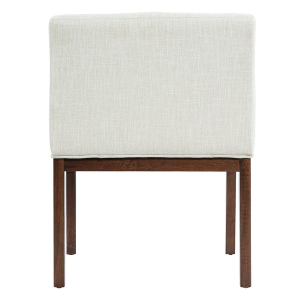 English Elm Modern Upholstered Arm Dining Chair Set Rubberwood Legs Foam Padded High Back Beige+Brown N768P396376D