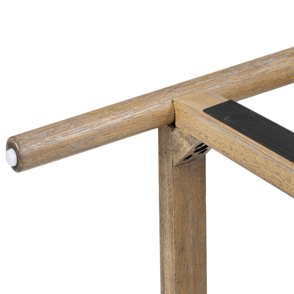 English Elm Jennifer Taylor Home - Leon Arched Back 27" Counter Stool Set of 2 in Ivory Bouclé with Rope-Wrapped Back, Eco Rubberwood Durable Finish B2719P245956