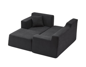 English Elm Modern Corduroy High Back Sectional Sofa Anchoring Living Room Corner Space W3396P413153